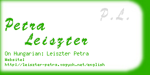 petra leiszter business card